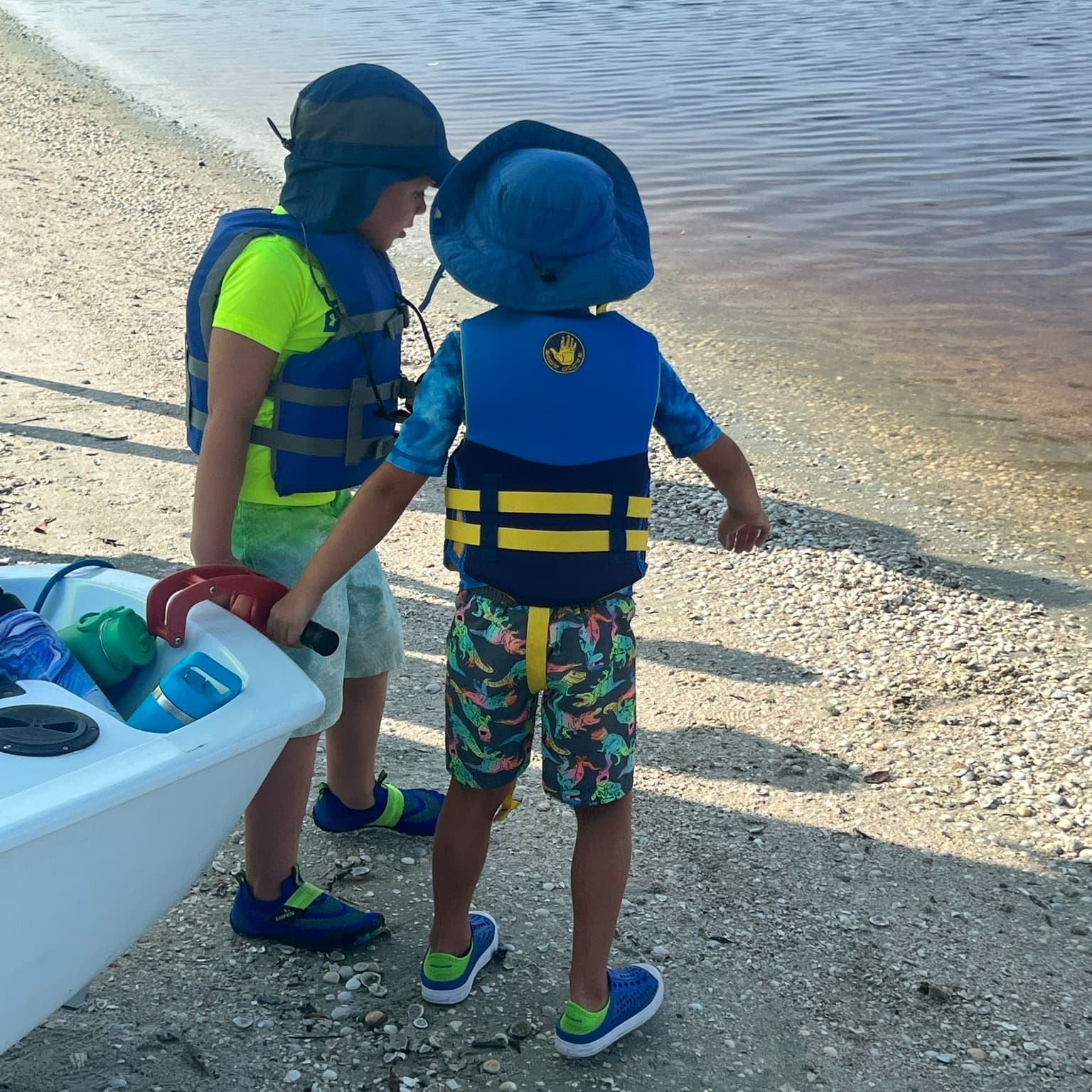 Instructor with students at the dock during powerboat training