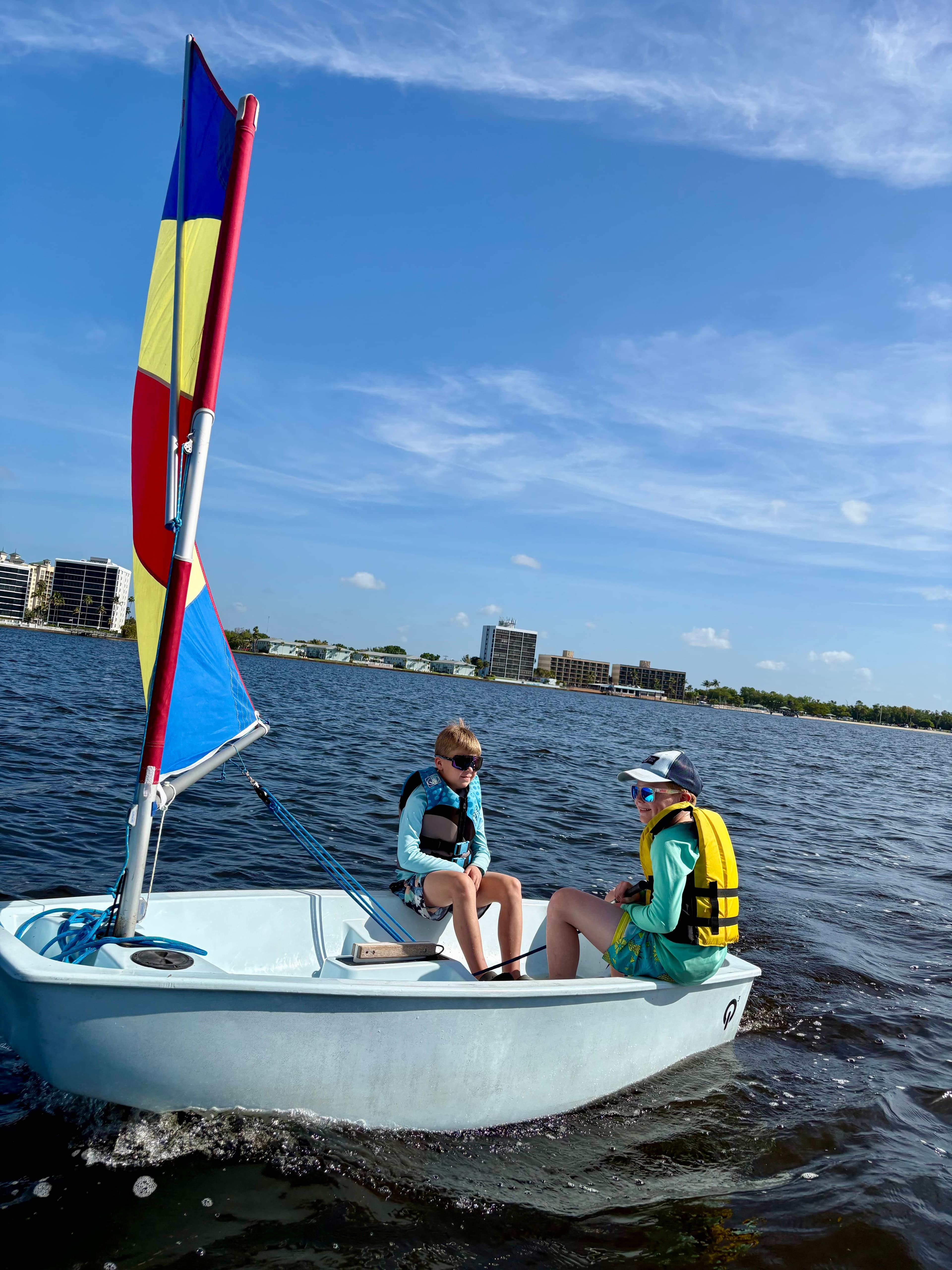 Homeschool students learning on the water